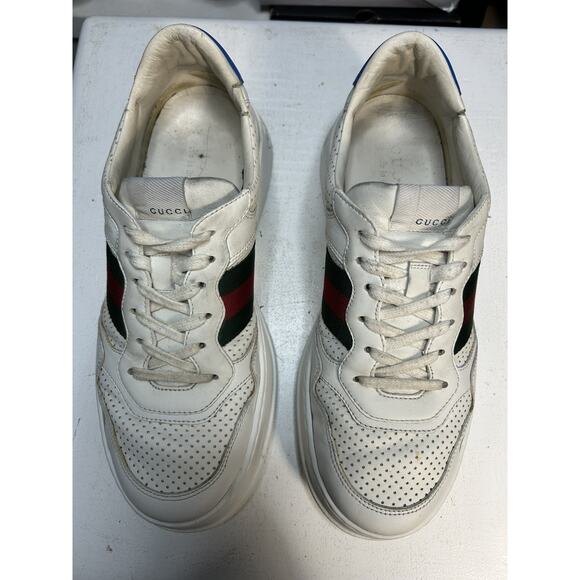 Gucci Trainers Sneaker Chunky GG Web Shoes Leather White Mens 9.5G / 10 US Mens main image 7